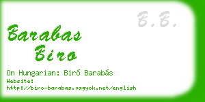 barabas biro business card